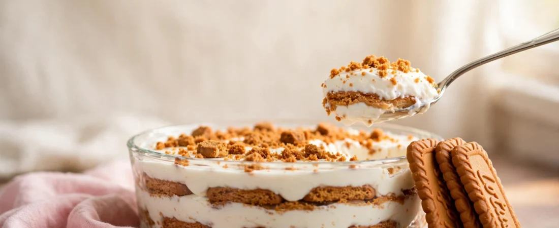 Receita de Cheesecake Japonês de 2 Ingredientes (Iogurte Grego com Biscoff) para Vender