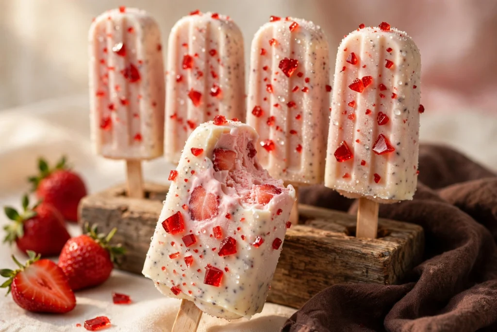 Receita de Picolé de Morango Cravejado (Morango do Amor) para Vender