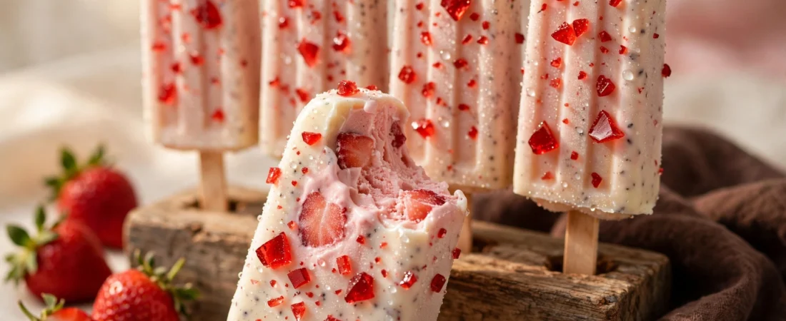 Receita de Picolé de Morango Cravejado (Morango do Amor) para Vender